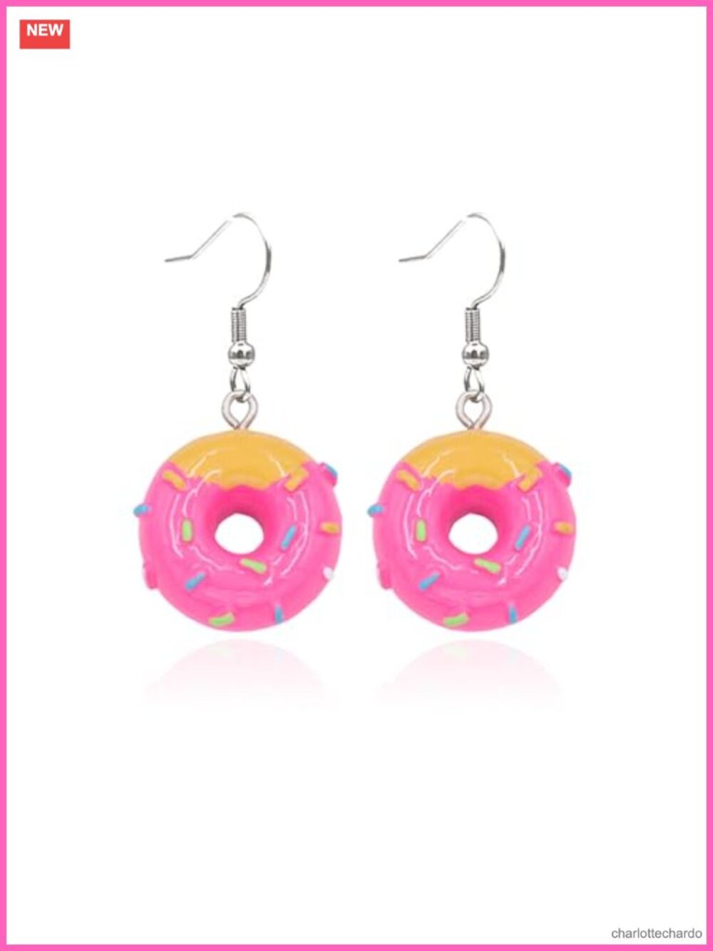 Resin Donut Dangle Earrings Lever Back Drop